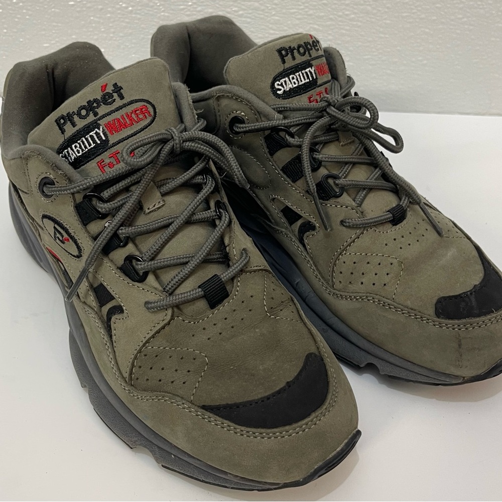 2/$40 Propet Stability Walker Men's Olive Green Lace-Up Sneakers